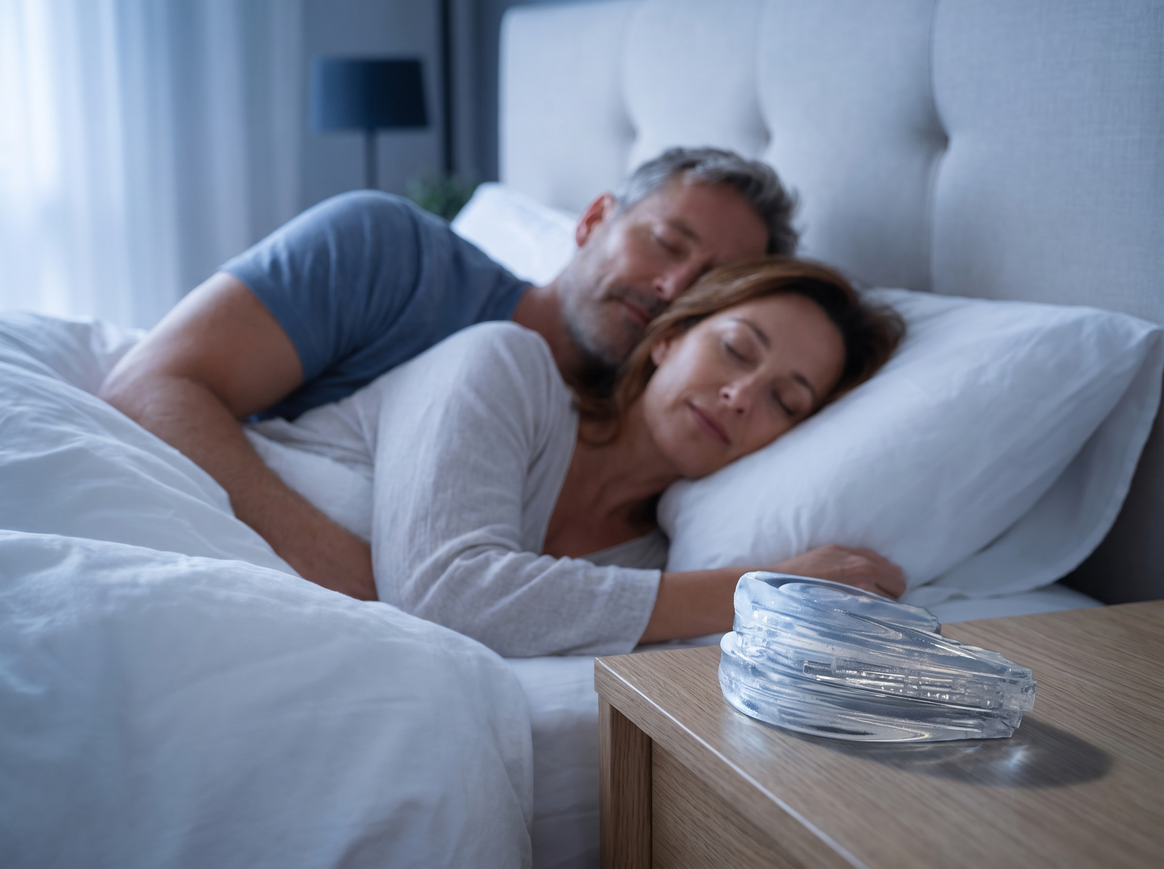 Entspannt schlafendes Paar im Bett